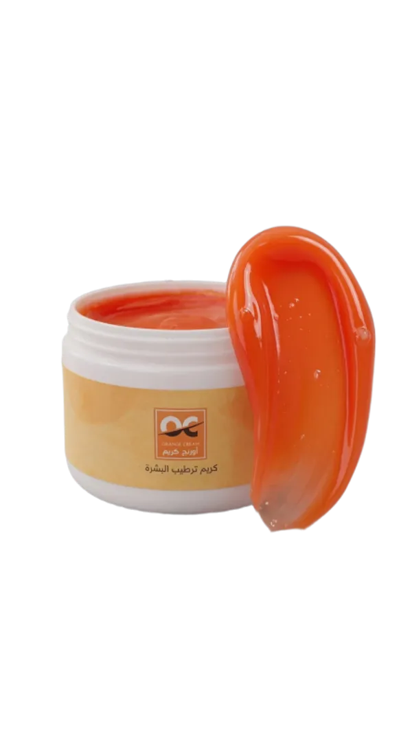 Geopende Medina Orange Cream met een streep van de warme oranje crème